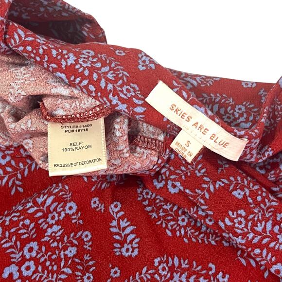 Skies Are Blue (S) Padenia Tassel Detail Split Neck Top - Stitch Fix Blouse - Picture 8 of 13